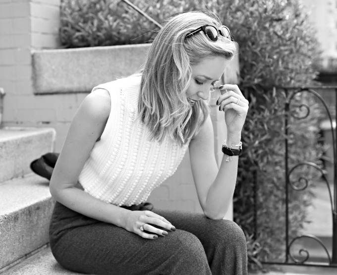 work wear for young professional women sleeveless ivory turtleneck sweater
