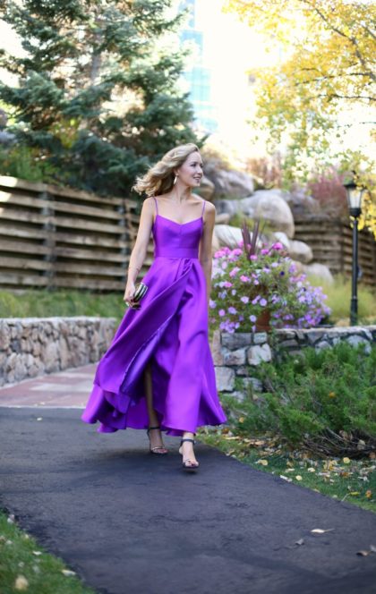 Fall Mountain Wedding Guest: Purple 