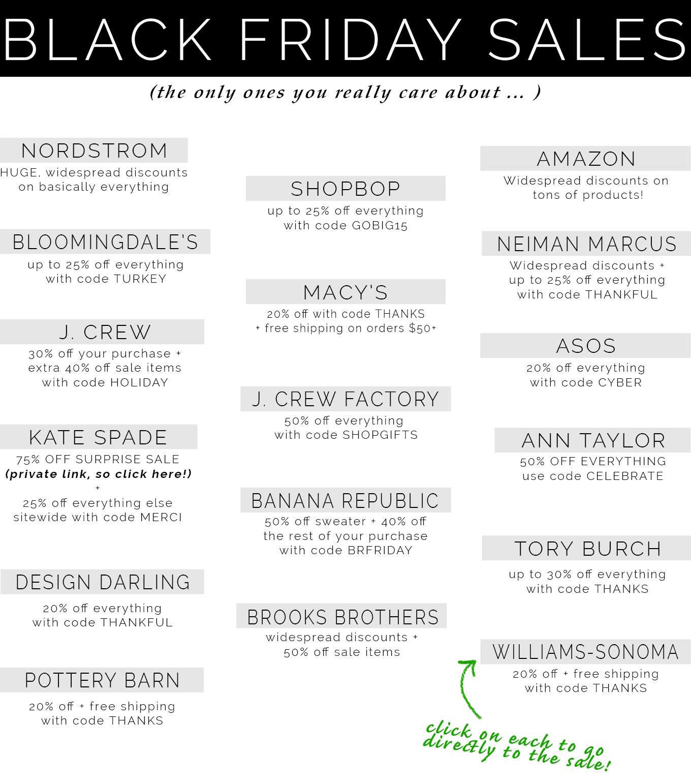 THANKSGIVING / BLACK FRIDAY SALE MEMO
