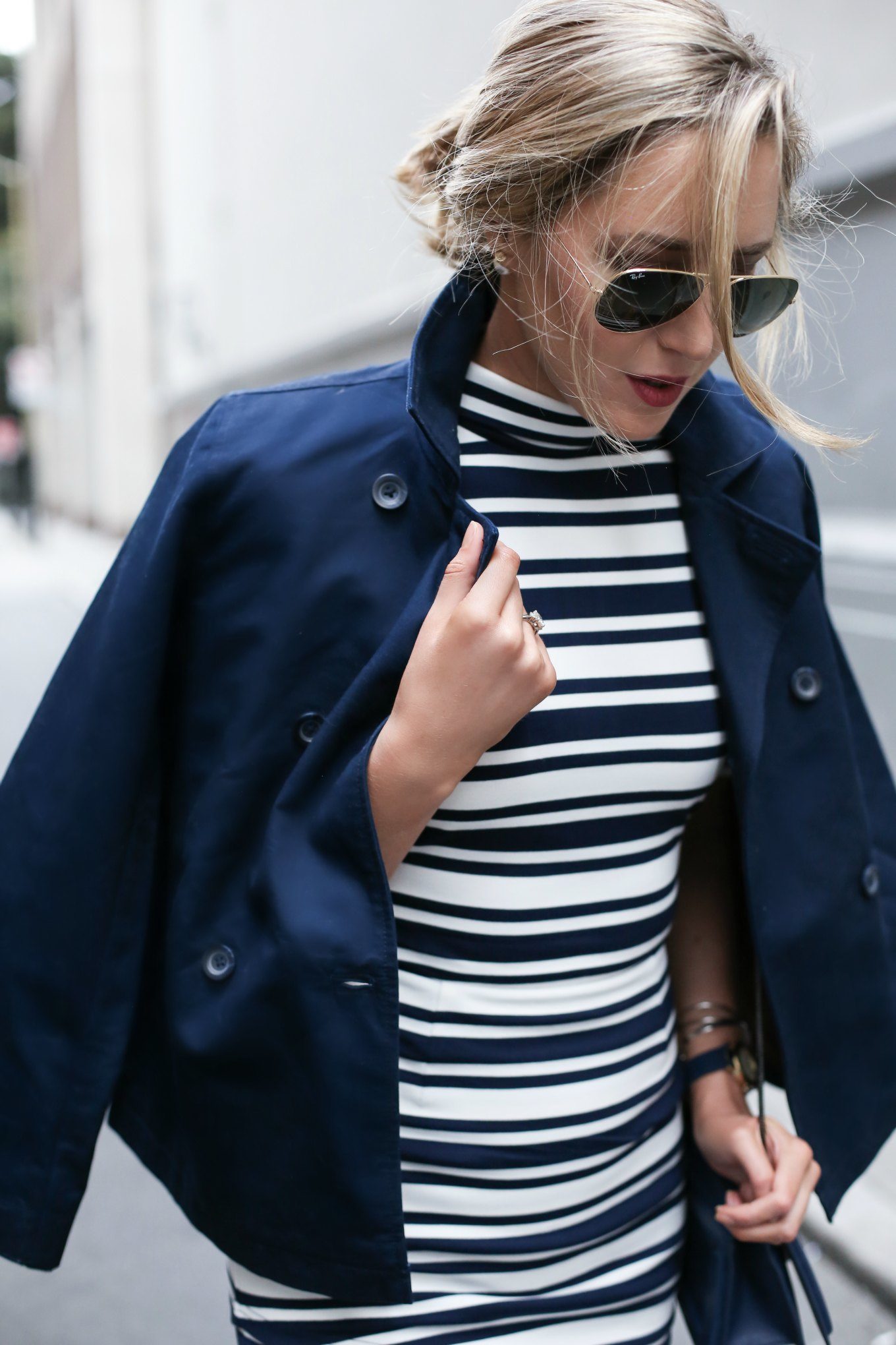 Navy and White Stripes