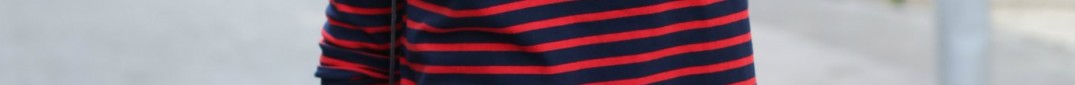 Red and Navy Striped Tee