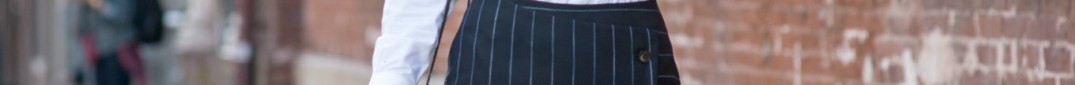 Pinstripe Wrap Midi Skirt