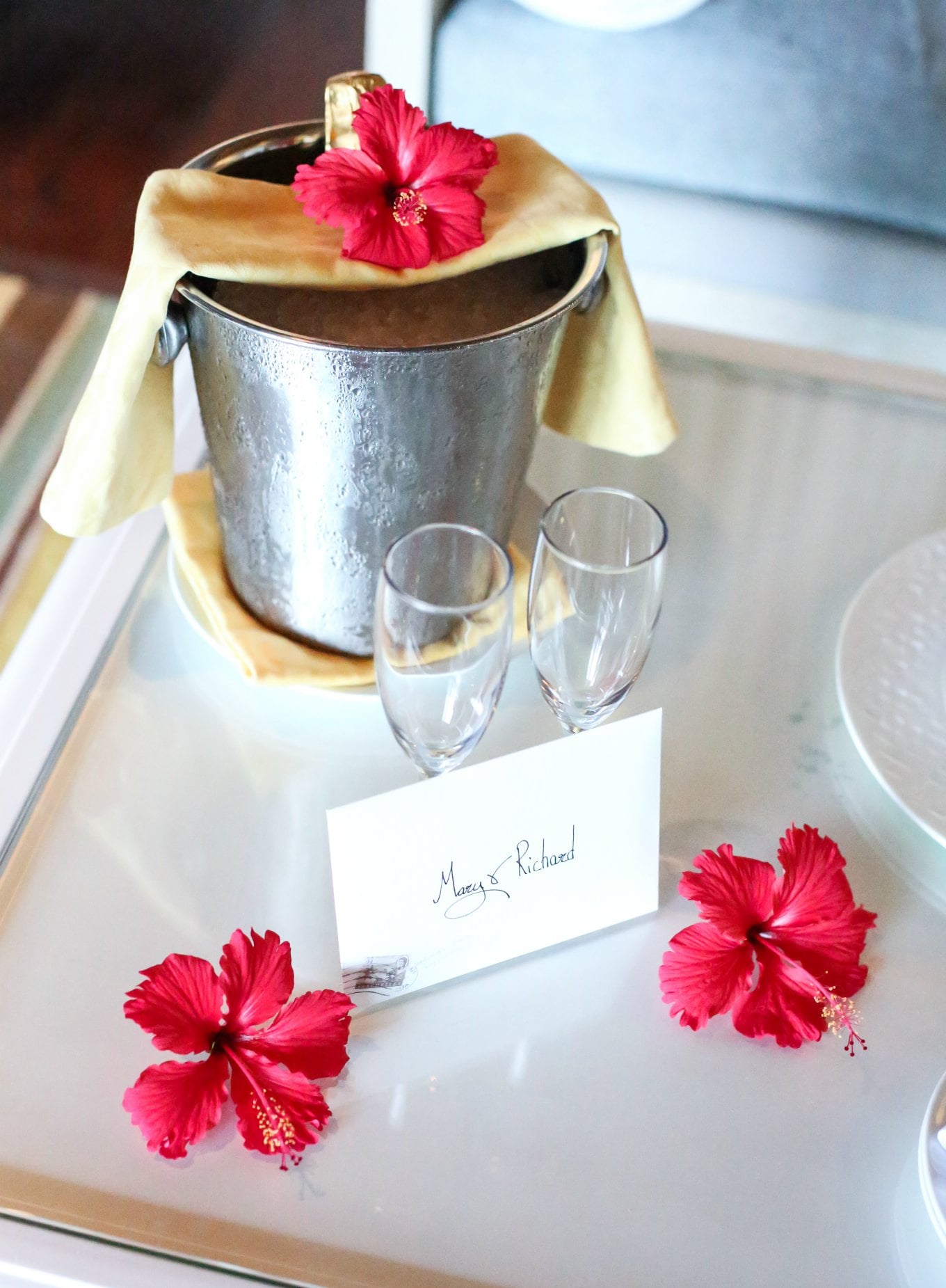 champagne on honeymoon