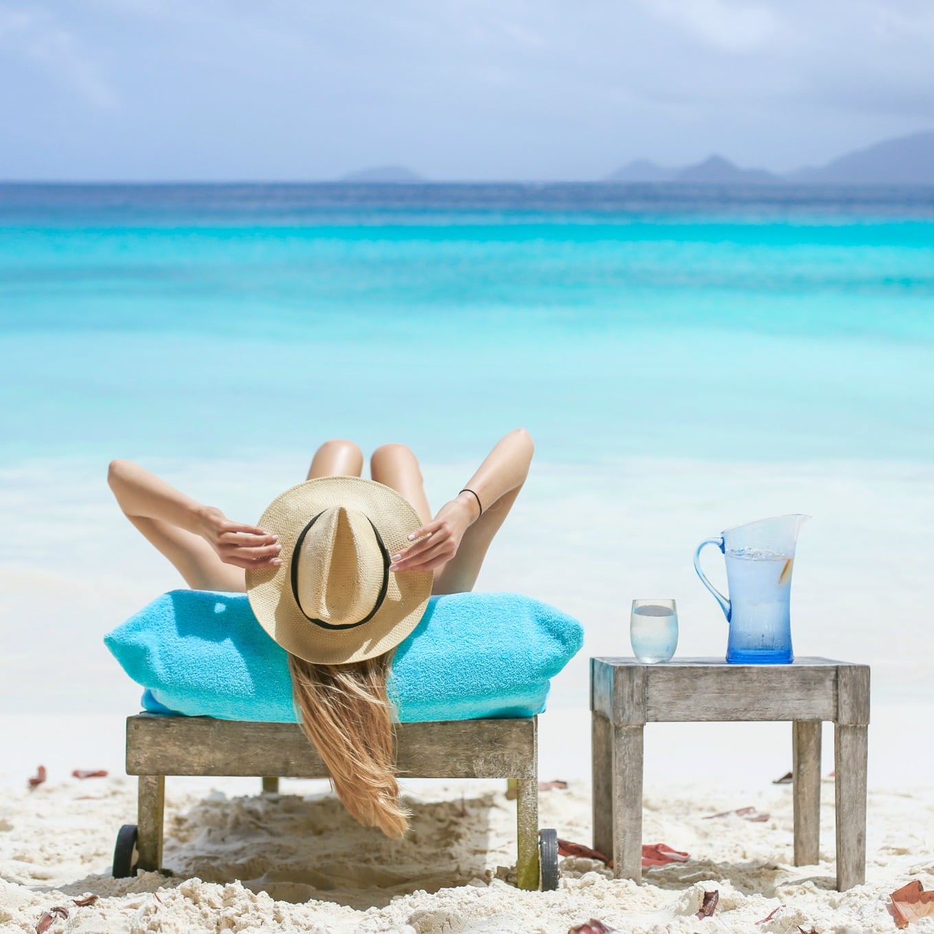 tanning on the beach