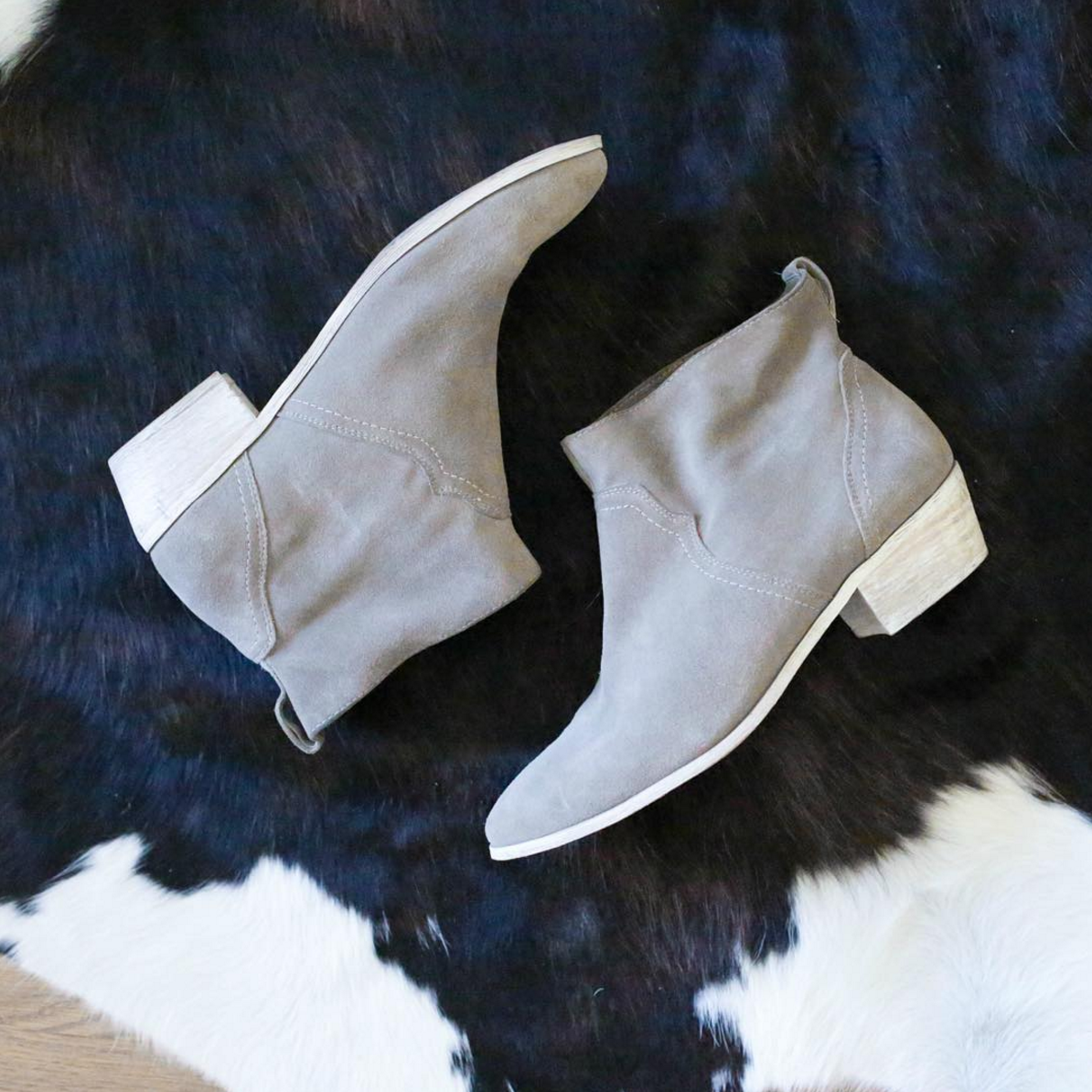 grey suede booties