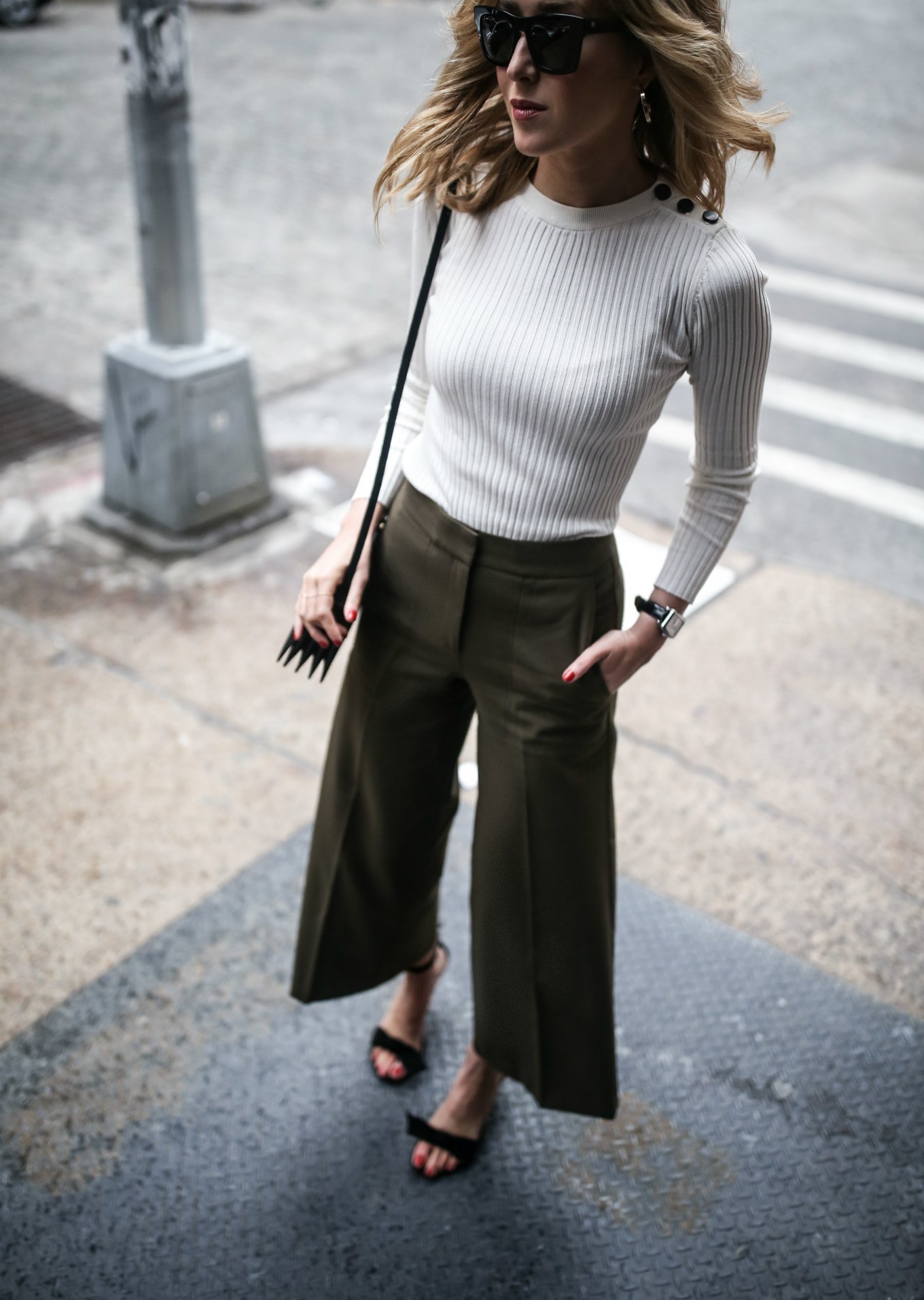 wide leg olive pants