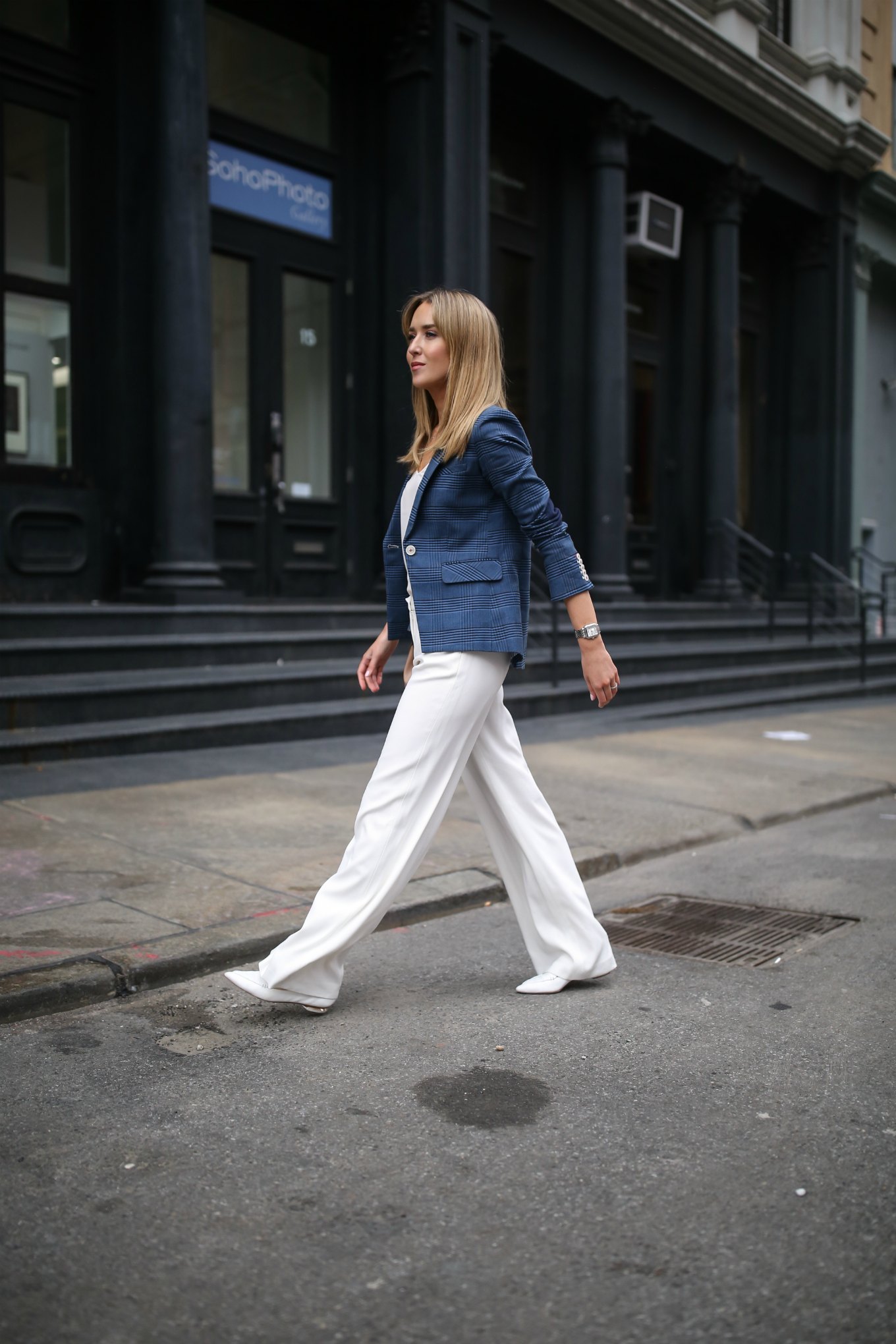 veronica-beard-blue-glen-plaid-blazer-ivory-white-wide-leg-pants-silk-camisole-work-wear-office-professional-women-style-fashion-nicholas-kirkwood-beya4