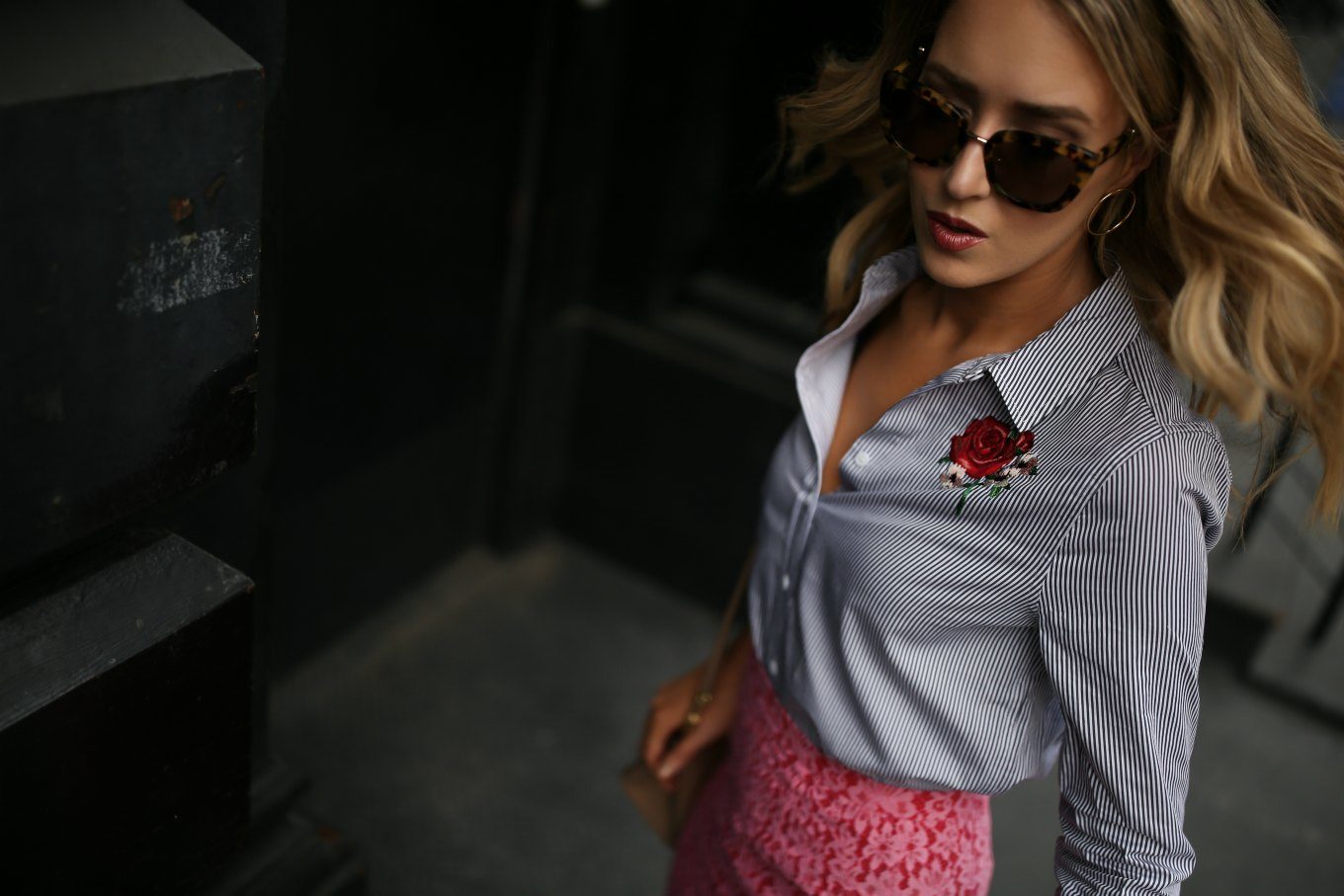 Updated Shirting + Lace Pencil Skirt