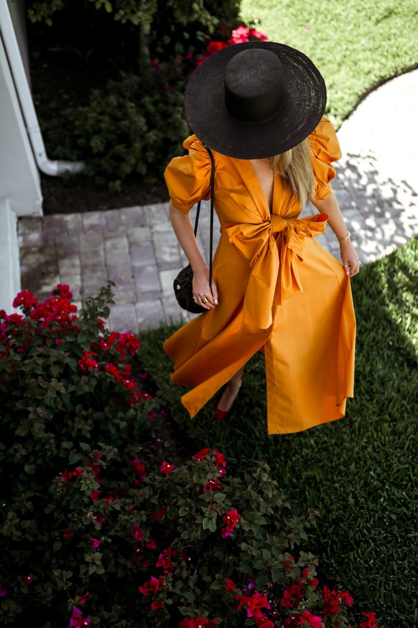 silvia-tcherassi-marigold-bow-front-midi-dress-black-janessa-leone-straw-hat-classic-spring-style13  - MEMORANDUM | NYC Fashion & Lifestyle Blog for the Working Girl