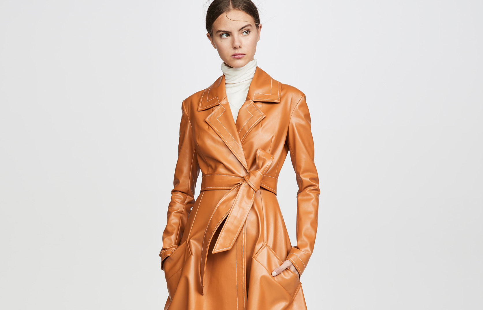 Faux Leather Coat