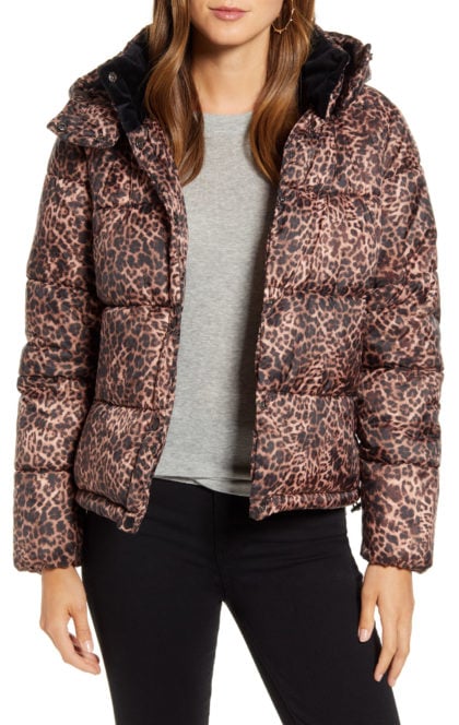 leopard puffer jacket