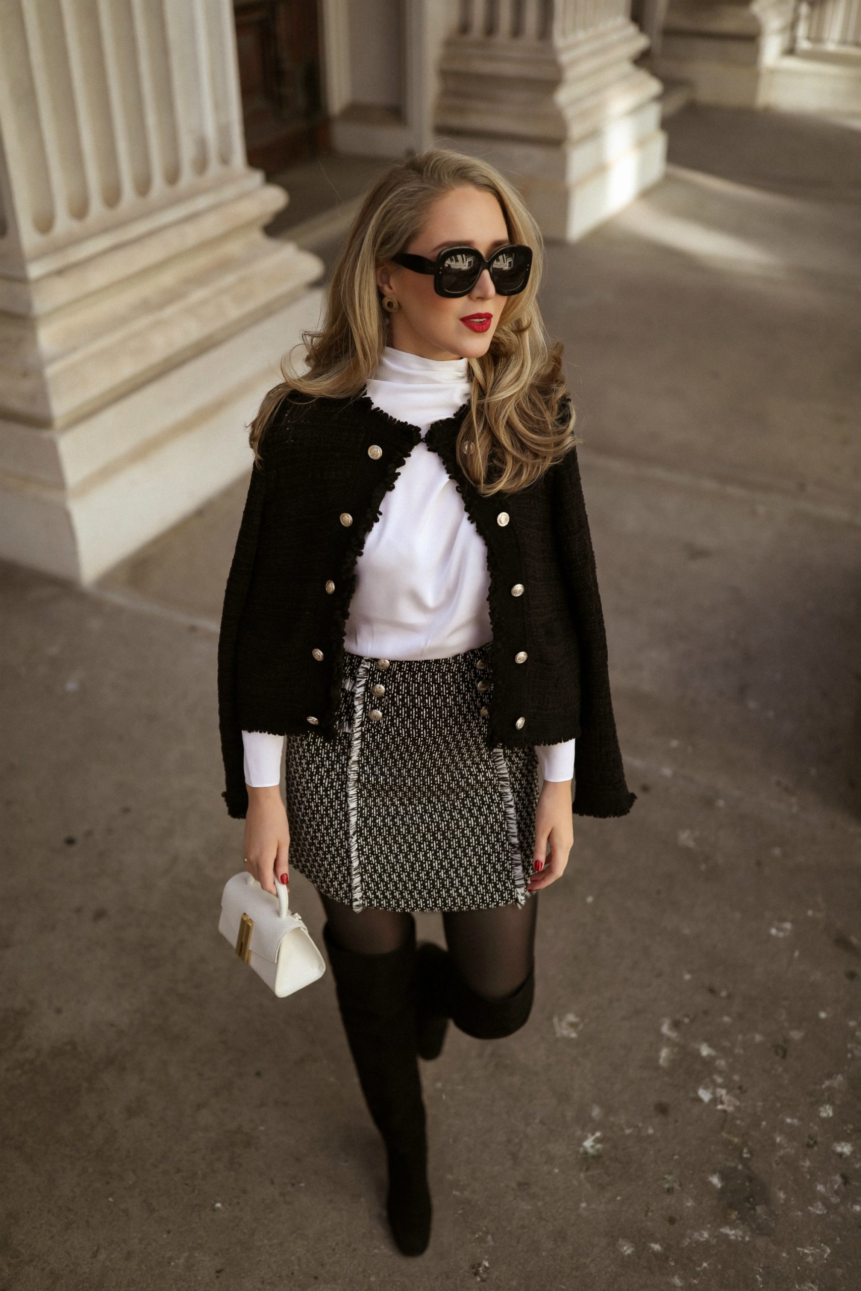 intermix-brand-tweed-blazer-mini-skirt-gold-buttons-red-lip