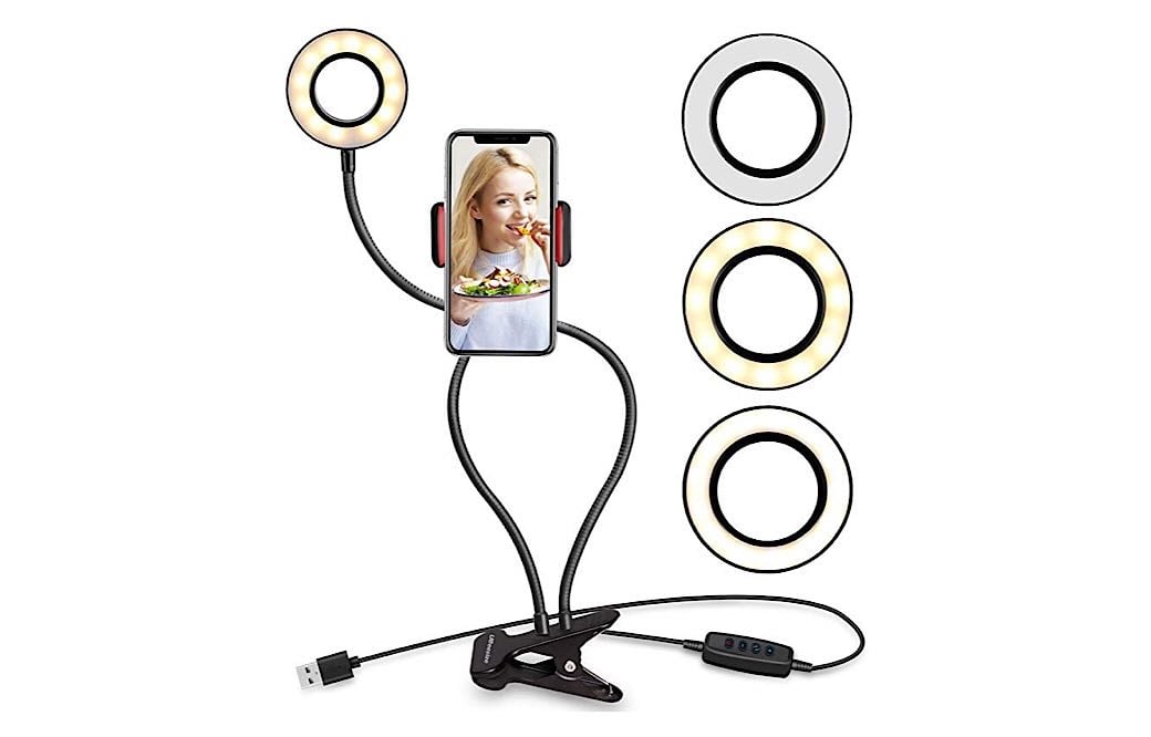 Phone Holder + Lighting For Video Conferencing