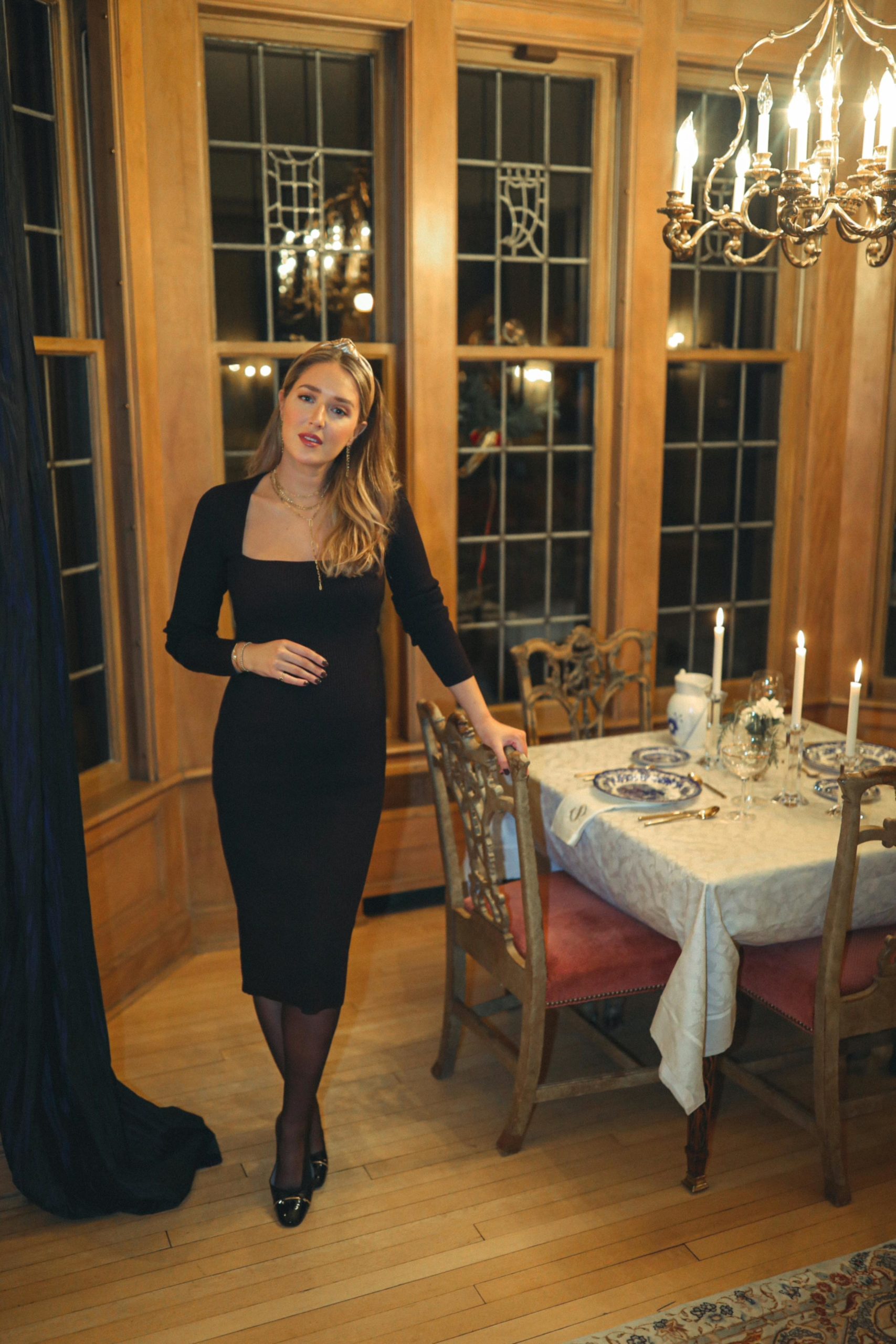ganni-square-neck-knit-dress-quarantine 