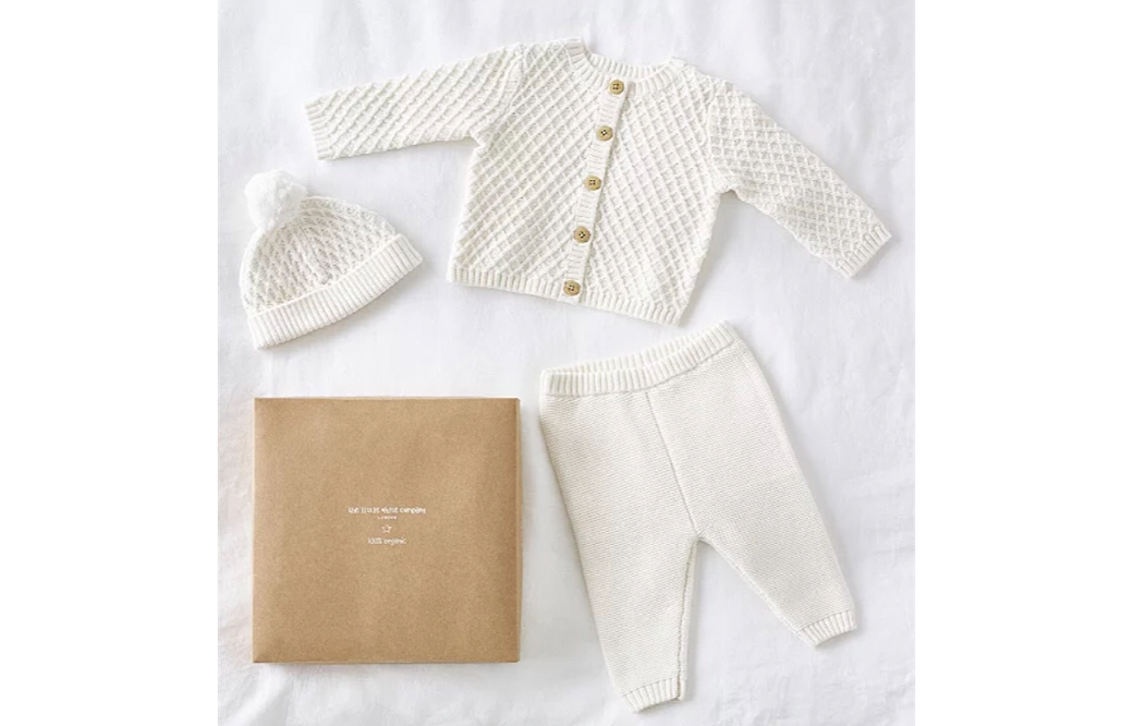 White Company Ivory Knit Layette Baby Gift Set